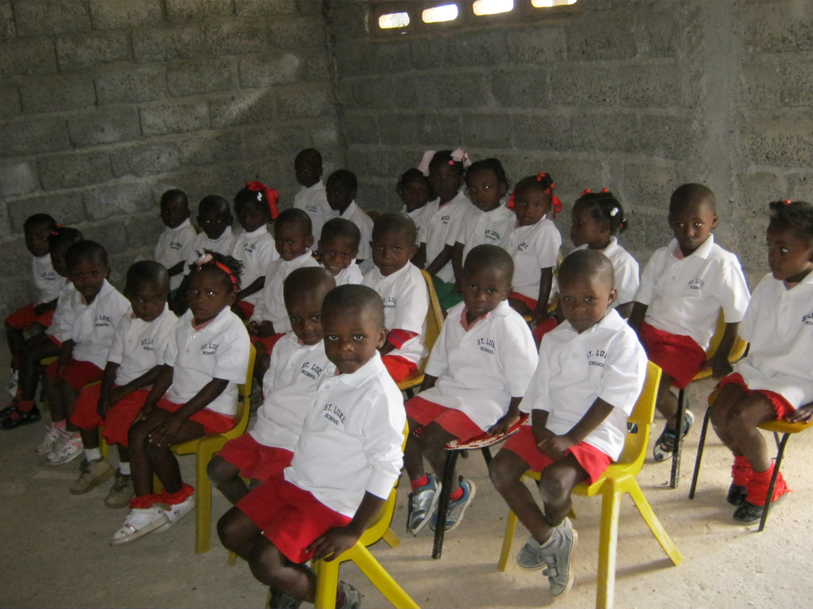 Young class in St. Luke uniforms