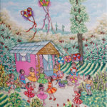 Kites in the sky 26x20 by Francoise Jean