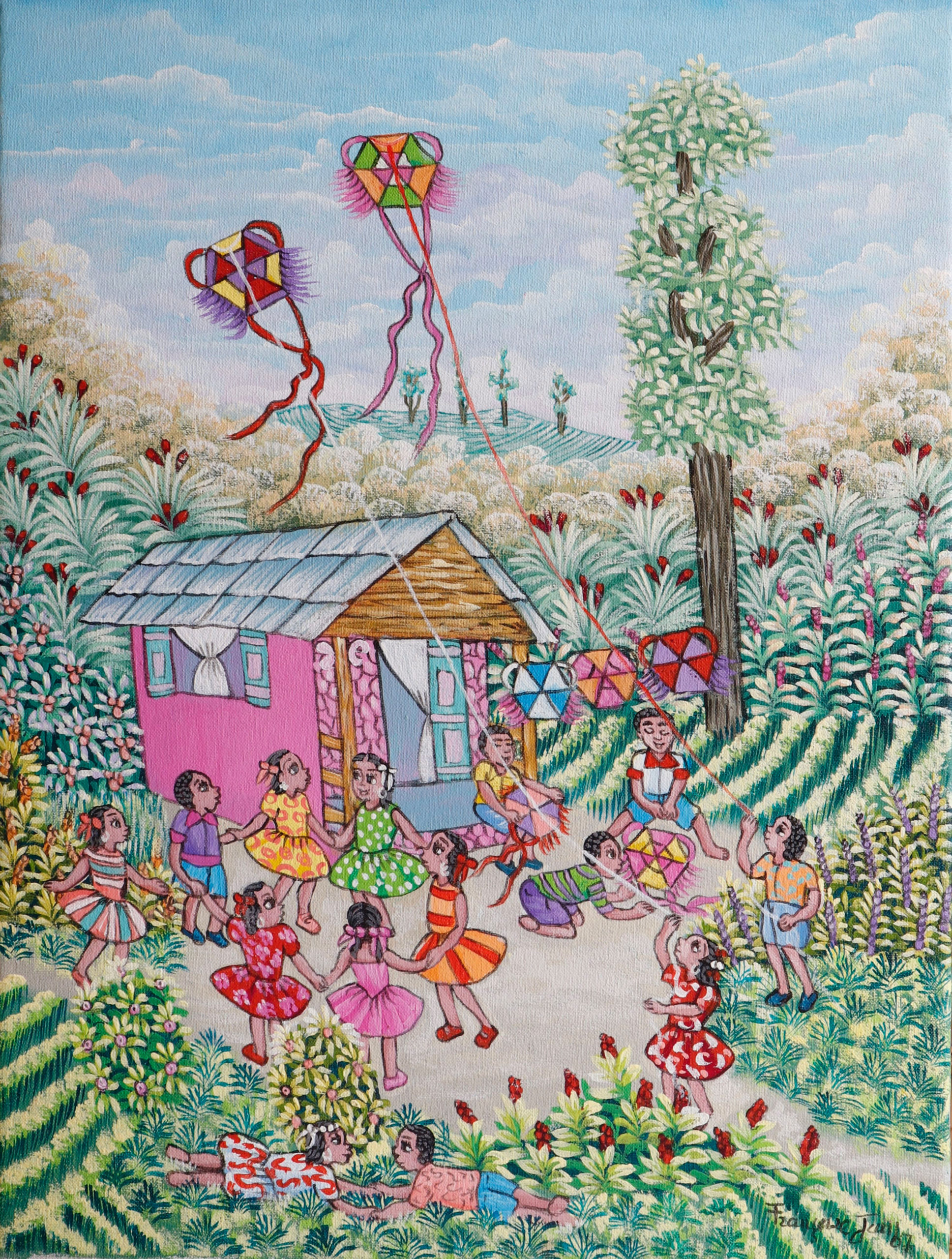 Kites in the sky 26x20 by Francoise Jean